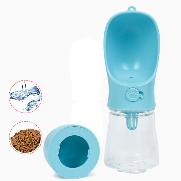 2 In 1 Pet Water Bottle Dispenser Dog Luxury Outdoor Portable One Button Control