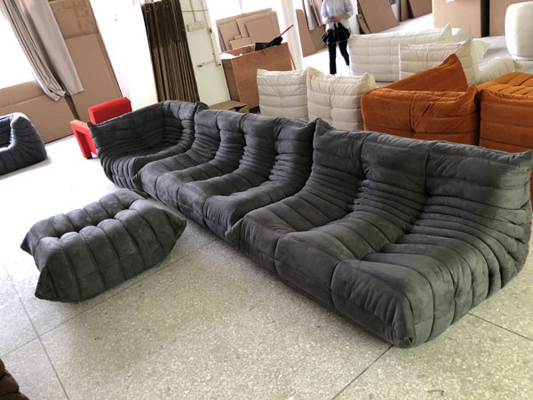 Modular Living Room Sectional Sofa Leather Home Furniture Lazy Sofa Set