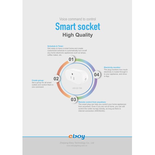 Length 78mm Width 38mm ETL Approved Wifi Smart Socket