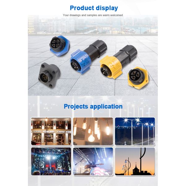Male Female Waterproof Cable Connector IP67 Multi Pin For Signal Transfer