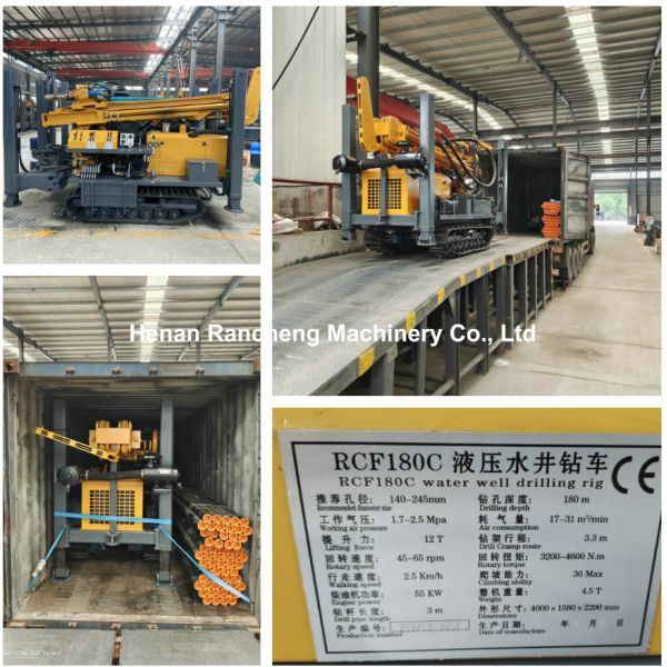 180m Depth Crawler Mounted Drill Rig Machine 55KW 90mm - 300mm Dia