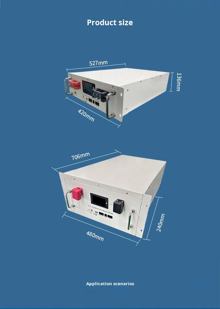 Off-Grid Hybrid Iron Phosphate 200AH Rack-Mounted Energy Storage Battery with 48V/51.2V Inspected Control and 5-10KW Output Power