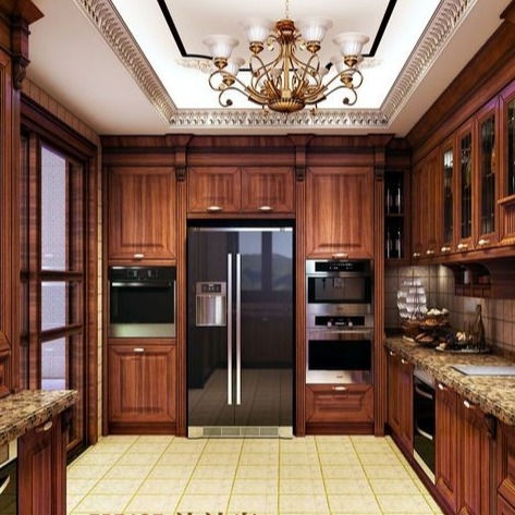 Elegant, Luxurious, And Functional Stainless Steel Kitchen Cabinetry With Rich Colors And Exquisite Marble Countertops
