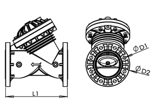 Y pattern diaphragm valve