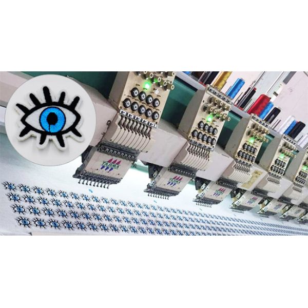 Cute Emoji Twill Iron On Embroidered Patches Rayon Thread For Kids Jeans Jacket