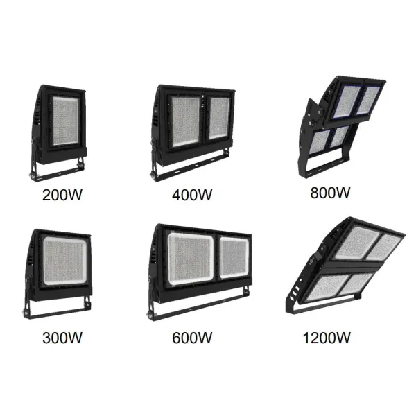 IP67 5 Years Warranty, Free Replacement. Outdoor Waterproof 1200W LED Flood Light for Arena Tennis Basebal Field Court Golf Course