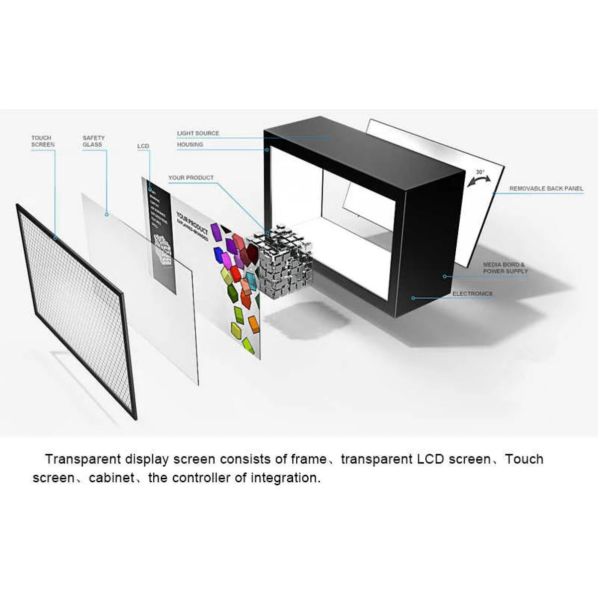 Indoor 3840x2160 85in Transparent LCD Display IR Touch FCC