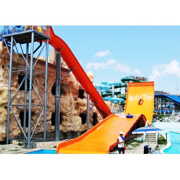 Amusement Park Family Boomerango Water Slide 2 People Outdoor Anti UV Fiberglass