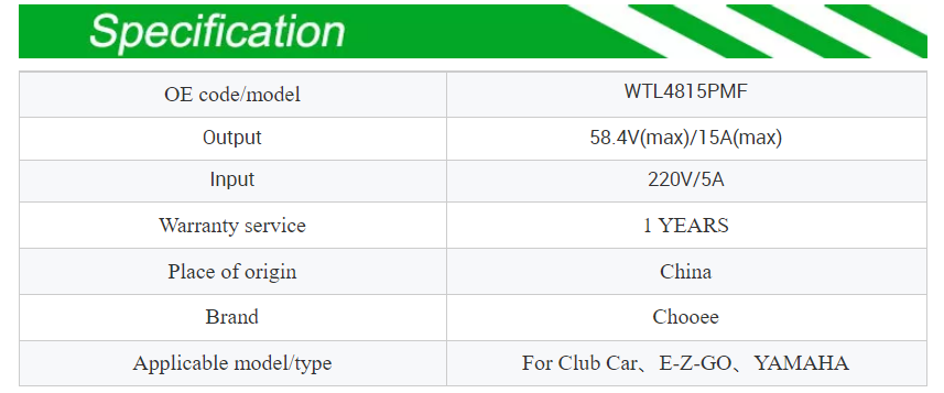 Lead Acid Li Ion Golf Cart Battery Charger 48V 15A For Low Speed Vehicle