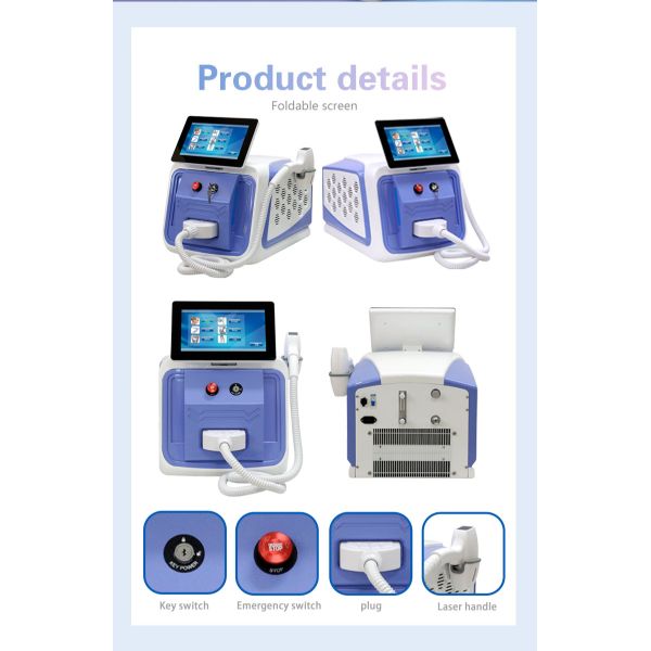 755 808 1064 Diode Laser Skin Hair Removal Device With 6-16 Laser Bars And Touch Screen