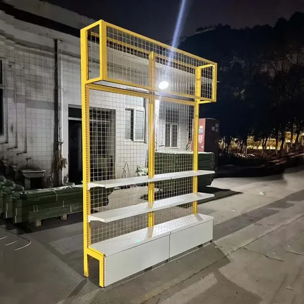 Factory Customized Size Color Logo Shanghai Xingye Shelf Yellow Mesh Gondola Shelving Hardware Store Shelf