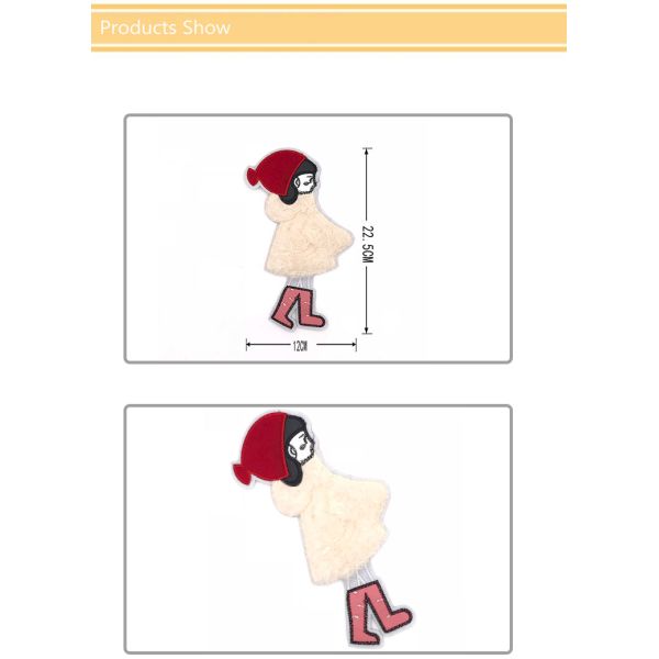 Hot Selling Red Hat Plus White Coat Girl Towel Embroidery Patch#L30018