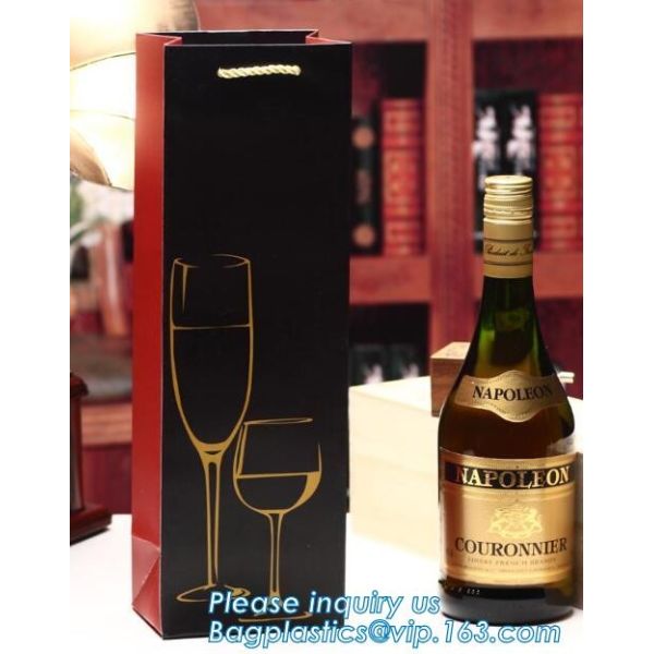 tea brown paper bag with logo print eco friendly With Ribbon Handles wine packaging offset bags,Decorative Paper Bags wi