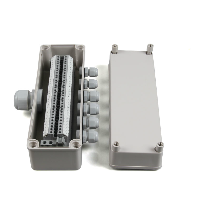 IP65 Waterproof Cable Junction Box 80*250*70mm 6 Ways UK2.5B Din Rail Terminal Blocks Kit