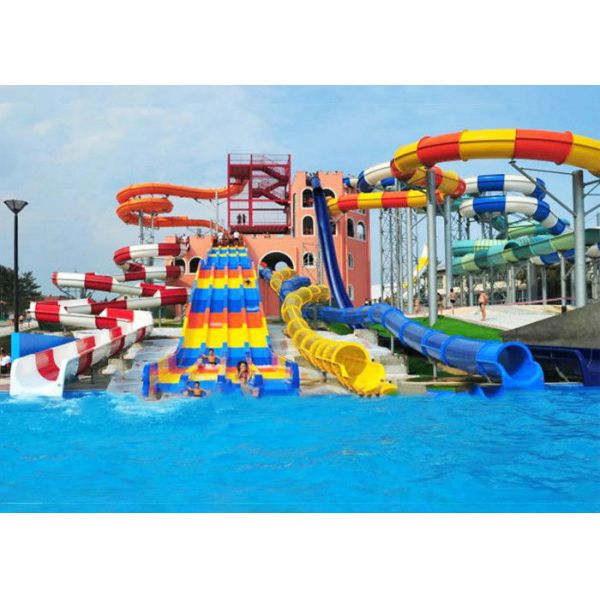 Professional Spiral Water Slide / Big Pool Slides Water Playground Equipment