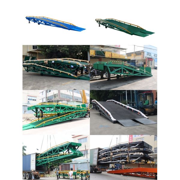 10T-10M Customized Yellow Large Square Panel Portable Manual Dock Ramp For Forklifts To Saving Time And Effort When Loading And Unloading Cargo 0