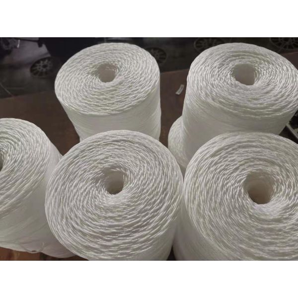 2mm Packaging rope Twisted White Poly Baler twine fibrillated polypropylene tying twine