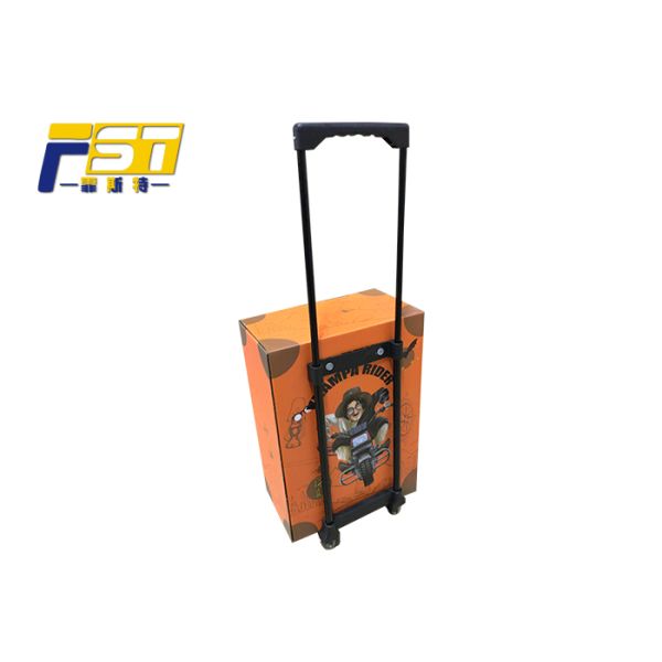 Fashion Color Printing Cardboard Trolley Box , Black Corrugated Folding Box Trolley