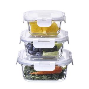 China Storage Canister Bamboo Lid Lunch Box Borosilicate Storage Canister Glass Food Storage Containers wholesale