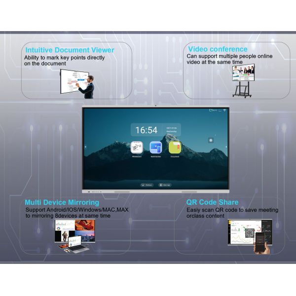 FCC Certified 110 Inch Touch Screen Interactive Board For Classrooms