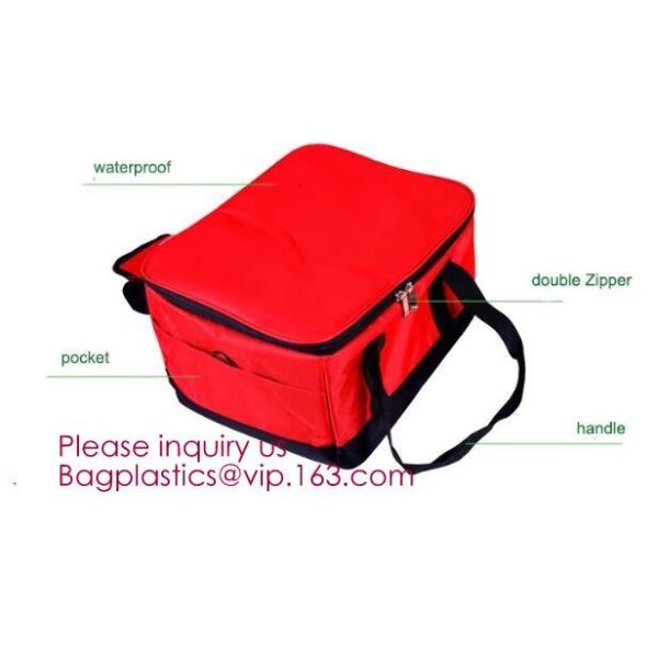 Foldable Lunch Insulated Cooler Bag Heated Food Delivery Bag Thermal Pizza Delivery Cooler Bag