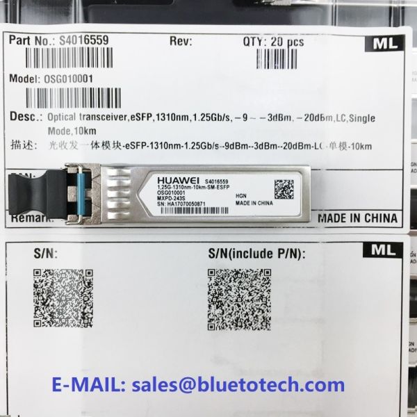 34060290 Huawei ESFP(S) 1310nm 1000Base - Lx SM 10km Optical Transceiver ESFP 1310nm 1.25Gb/S LC