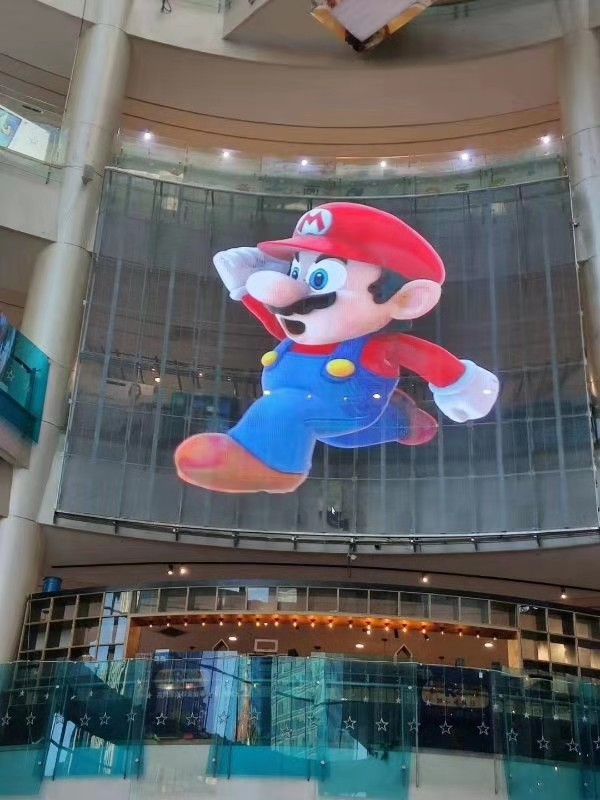 Full Color Super Slim Bright Flexible Led Display Panel Curtain Glass P2.6-7.82mm