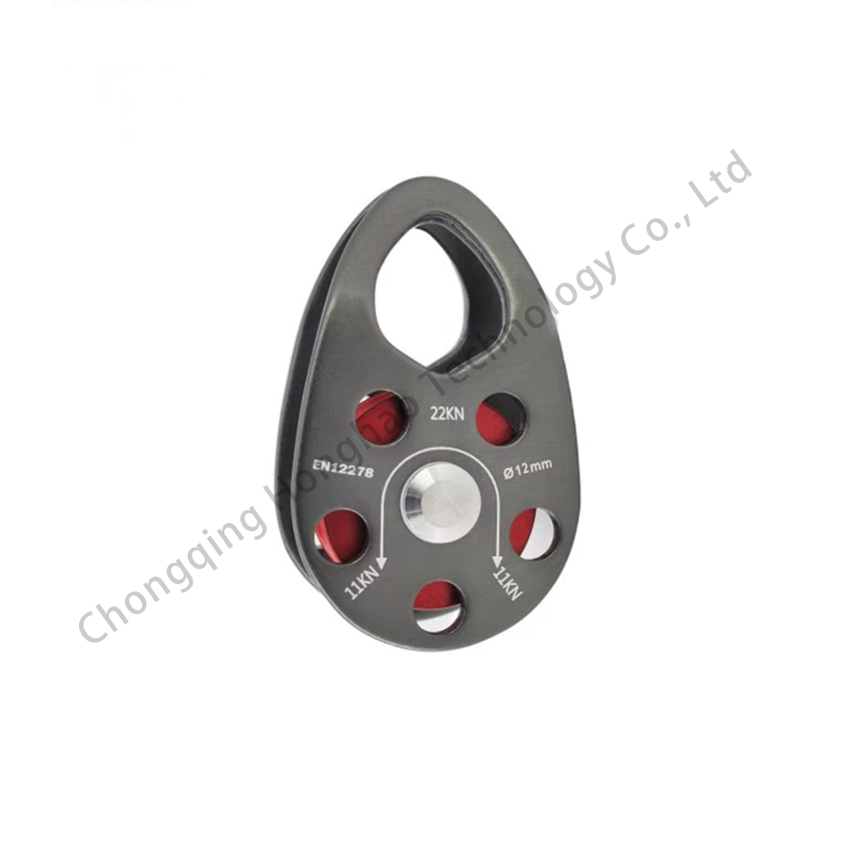 Galvanized Finish Climbing Pulley 28kN Small Side Plate Fixed High Strength Aluminum Alloy