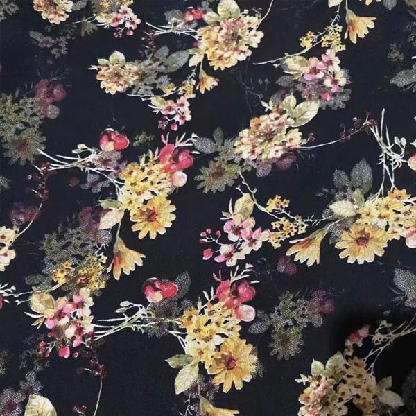 Lightweight 90-150gsm Chiffon Printed Woven Fabrics Softable For Dress