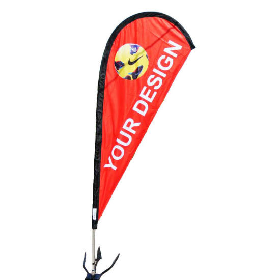 China promotional Clear Printing Teardrop Beach Flag 110*390cm Easy install wholesale