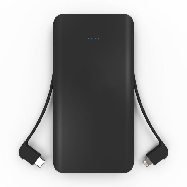 WIRELESS POWERBANK with type-c and lighting cable 8000mAh,Qi Power Bank,Portable Power Bank Charger QI Wireless Charge