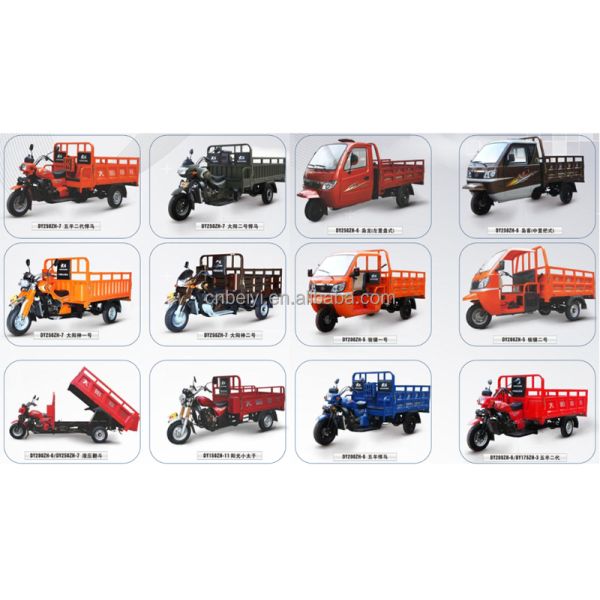 3300mm Size Red Tricycle 150cc Four Wheel Motorcycle with 1000kgs Loading Capacity