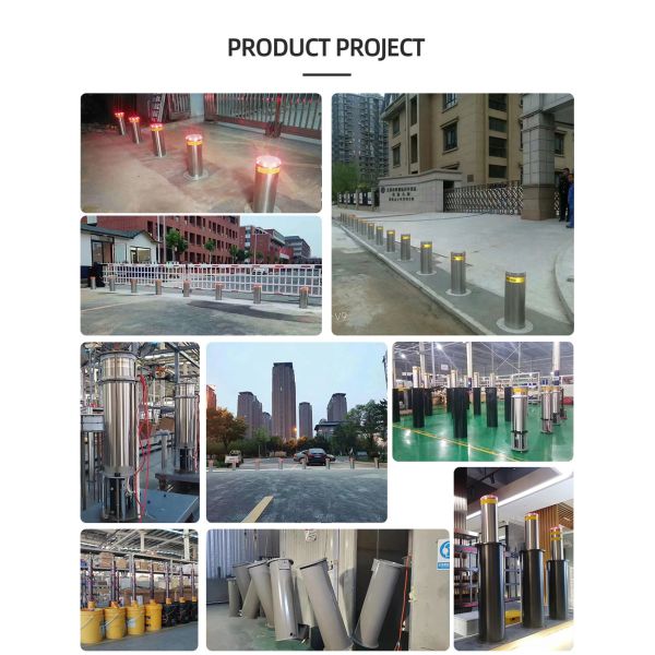 Industrial Roadway Traffic 800mm Electric Rising Bollards 8K Mirror Surface