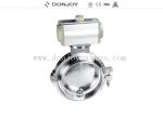 Sanitary Grade Manual Butterfly Valves Multi - Position Handle For Regulating