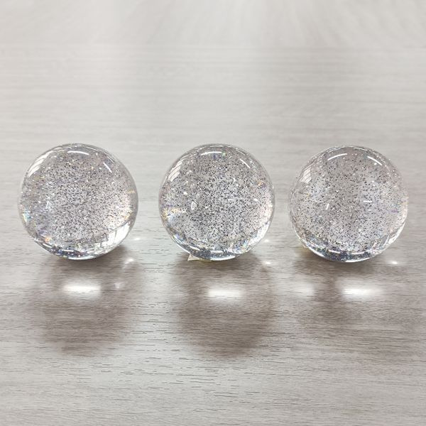 Home crystal craft shining acrylic uv balls 50mm glitter powder toys ball clear crystal ball