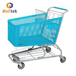 China 180L Half Plastic Supermarket Trolley Customizable Colour Logo wholesale