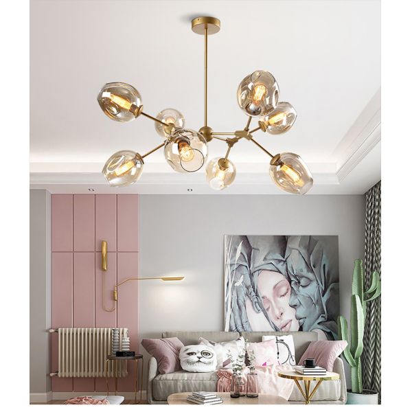 Nordic Glass Gold LED Chandelier Lighting Home Decoration Light lustre(WH-MI-431)