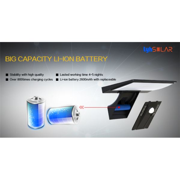 Outdoor Solar Sensor Wall Lights Black 4.2W ABS And PC Anti Corrosion Interaction Wall Lamp