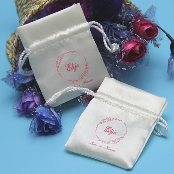 Colorful Satin Drawstring Bag Ribbon String For Soap Gift Custom Made