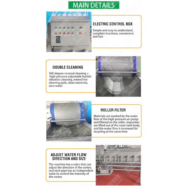 CE Approved Broccoli Lettue 1 Ton/H Vegetable Washing Machine