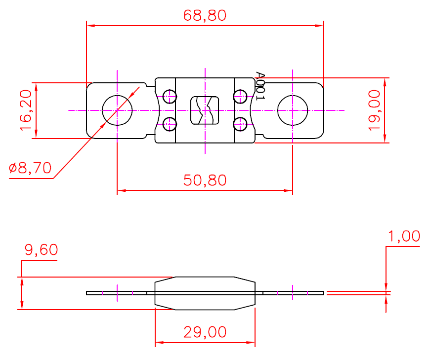 Bolt Down 58V PPA House material ANM Fuse 40A With M8 Holes