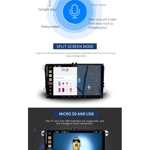 Android 8.1 Car Dvd Player For Volkswagen Canbus Radio GPS 3G WIFI USB Map