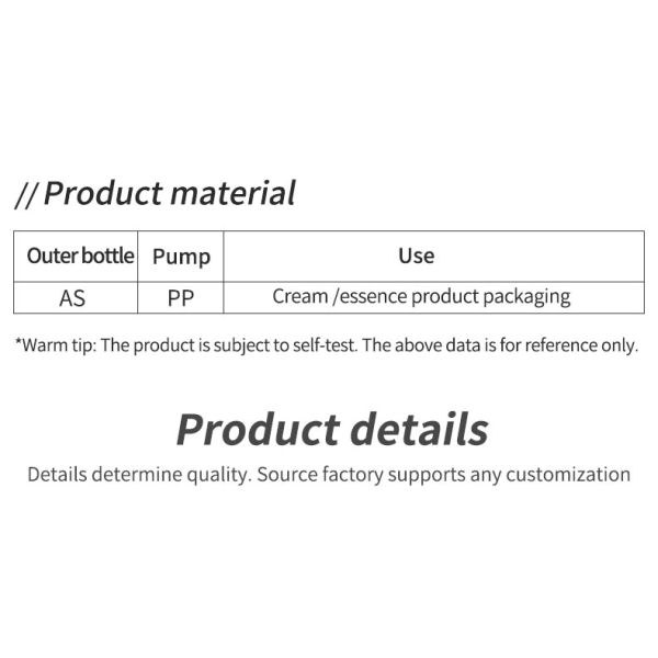 15ml 30ml 50ml Shampoo Lotion Bottle Transparent Plastic Oil Jar Airless For Skincare