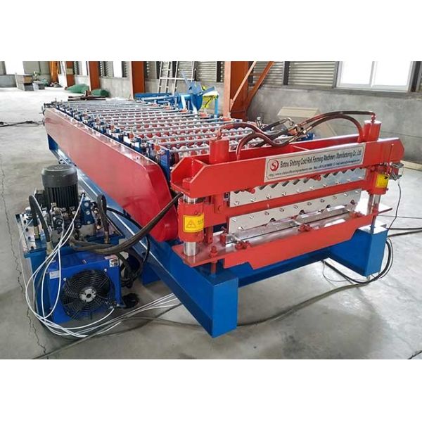 Two layer exchange freely double layer roll forming machine have hydrualic driving system