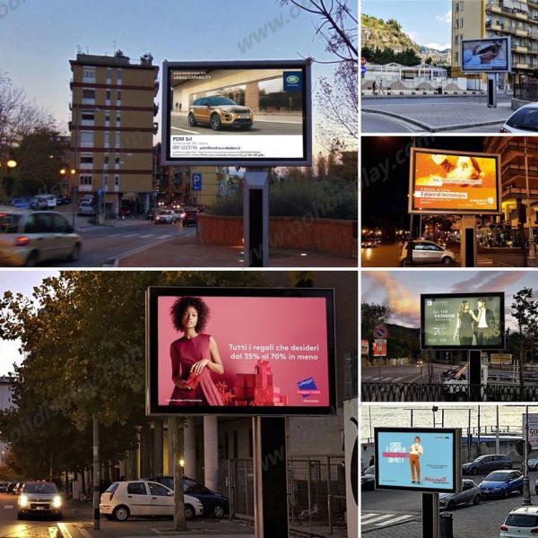 Outdoor Pole Mount Anti Corrosive City Light Boards With Digital Clock