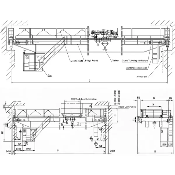 10 Ton KSSL Type European Model Double Girder Overhead Crane for Workshop