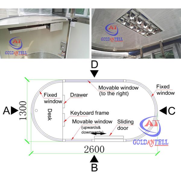 Custom Stainless Steel Security Cabin Prefab Outdoor Guard Booth