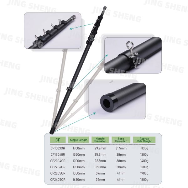 18ft Carbon Fiber Outrigger for Nearshore Offshore Fishing Lightweight High Strength UV Corrosion Resistant