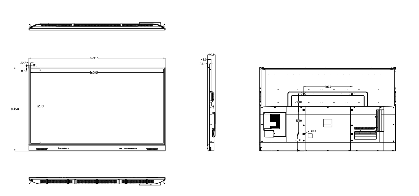 20 Points LCD Smart Board Dual System Anti Blue Eyes LAN WIFI Bluetooth