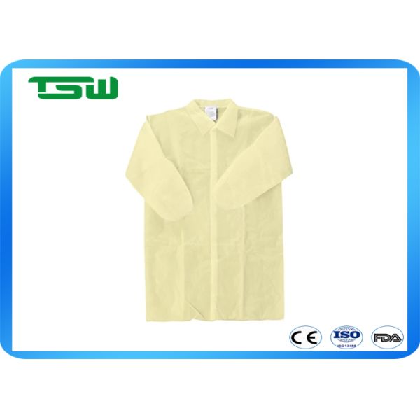 White disposable laboratory coats With Buttons / Pockets